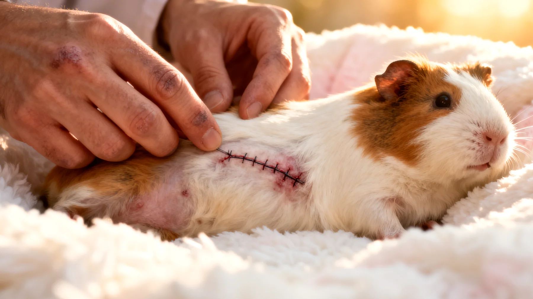 Meerschweinchen benötigen nach einer Kastration besondere gesundheitliche Überwachung und Pflege, insbesondere hinsichtlich Wundheilung, Schmerzmanagement und der Anpassung der Haltungsbedingungen während der Genesungszeit"